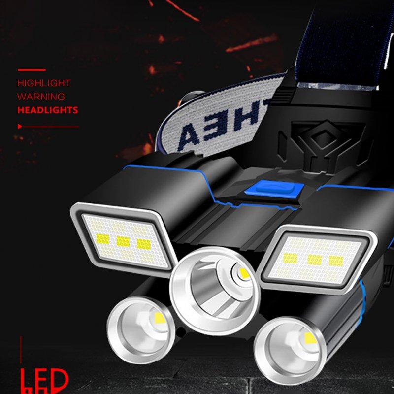 Headlamps |   Wholesale 5LED Multifunctional Outdoor LED Camping Light 9 Modes High Power Strong Light USB Rechargeable Headlamp Head Front Light With battery Headlamps Headlamps