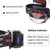 Headlamps |   Wholesale 6500K Motion Induction LED XPG+COB Headlamp with Battery Indicator White light + red light Headlamps Headlamps