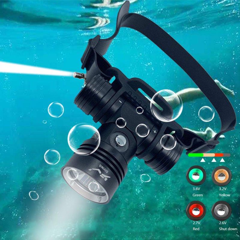 Headlamps |   Wholesale Diving Headlamp 20-40 Meters Waterproof Underwater Headlight L2 Led Head Flashlight L2 single head light-white light (standard belt) Headlamps Headlamps