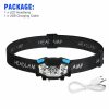 Headlamps |   Wholesale Headlamp 5000LM Rechargeable Head Lights Ultra Bright LED Head Lamp Flashlight For Camping Cycling Running Fishing Black + charging cable + box Headlamps Black + charging cable + box