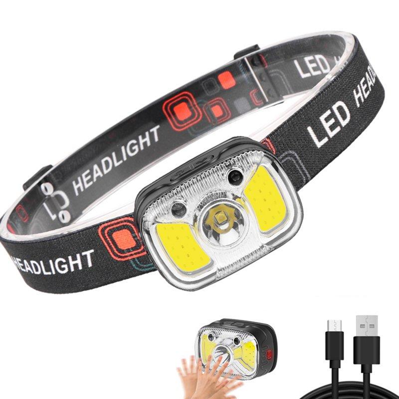 Headlamps |   Wholesale Headlamp Rechargeable With White Red Light Motion Sensor 7 Modes Head Lights For Camping Cycling Running Fishing 2319 headlight + USB cable Headlamps 2319 headlight + USB cable