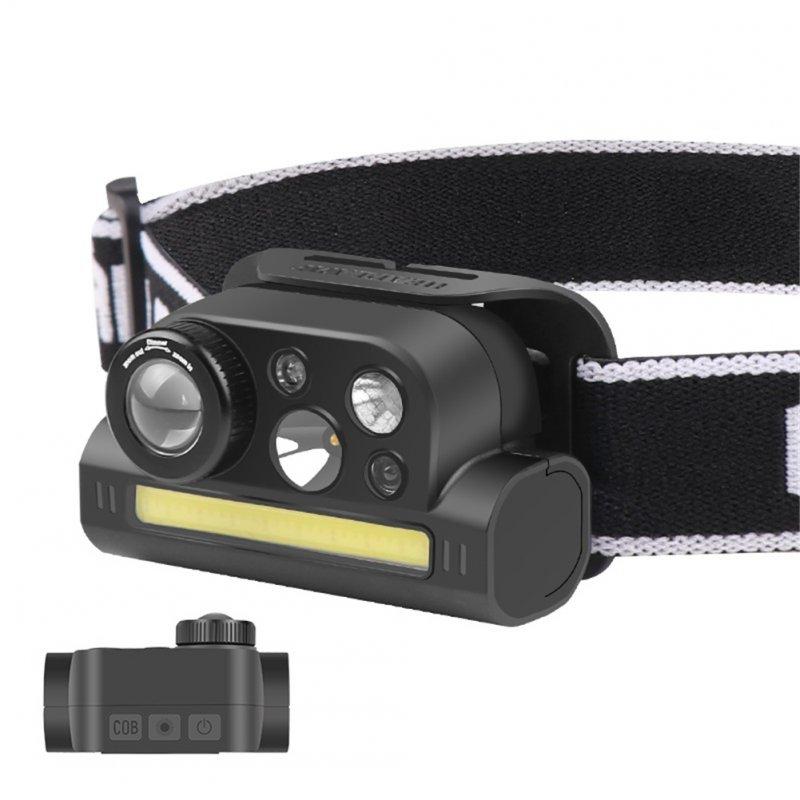 Headlamps |   Wholesale Headlight Outdoor Type-c Rechargeable Multifunctional Induction Headlamp Flashlight Led Light Lamp Black Headlamps Black