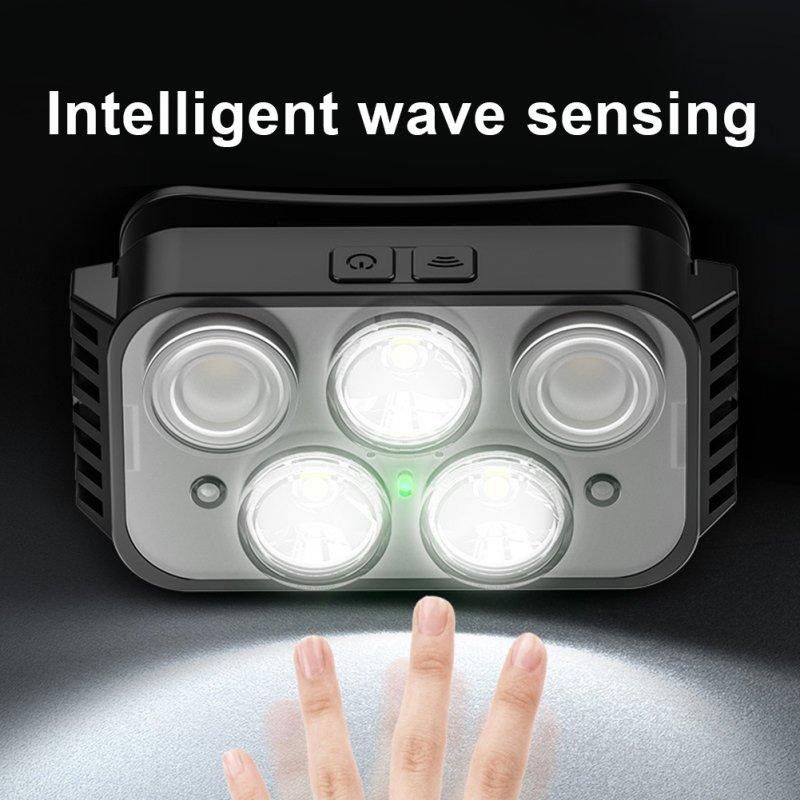 Headlamps |   Wholesale LED Headlamp Flashlight 6 Modes Head Lamp USB Rechargeable Waterproof Head Flashlight For Outdoor Fishing Hiking Camping 5LED Headlamps 5LED