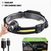 Headlamps |   Wholesale LED Headlamp With Motion Sensor, USB Rechargeable 10 Lighting Mode, COB Wide Beam Headlight, Head-mounted Waterproof For Fishing Camping Hiking Outdoor 668 zoom + USB cable Headlamps 668 zoom + USB cable