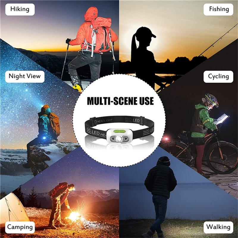 Headlamps |   Wholesale Led Headlight 500 Lumen Waterproof Usb Rechargeable Motion Sensor Running Fishing Headlamp with Infrared Sensor White Headlamps Headlamps