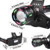 Headlamps |   Wholesale LED Rechargeable Headlamp, Headlight 1200 Lumens Super Bright With 4 Modes, IPX4 Waterproof 90° Adjustable Headband Head Lamp For Outdoor Camping Running Cyclin Contains 2 18650 batteries Headlamps Headlamps