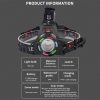 Headlamps |   Wholesale LED Rechargeable Headlamp, Headlight 1200 Lumens Super Bright With 4 Modes, IPX4 Waterproof 90° Adjustable Headband Head Lamp For Outdoor Camping Running Cyclin Contains 2 18650 batteries Headlamps Headlamps