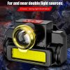 Headlamps |   Wholesale Portable Led Headlight Usb Rechargeable Cob Head Lamp Flashlight For Outdoor Fishing Hiking Running as shown Headlamps As shown