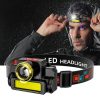 Headlamps |   Wholesale Portable Led Headlight Usb Rechargeable Cob Head Lamp Flashlight For Outdoor Fishing Hiking Running as shown Headlamps As shown