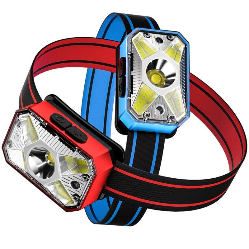 Headlamps |   Wholesale Portable Mini Cob Led Headlight Usb Charging Head-mounted Flashlight Torch Outdoor Fishing Light blue Headlamps Blue