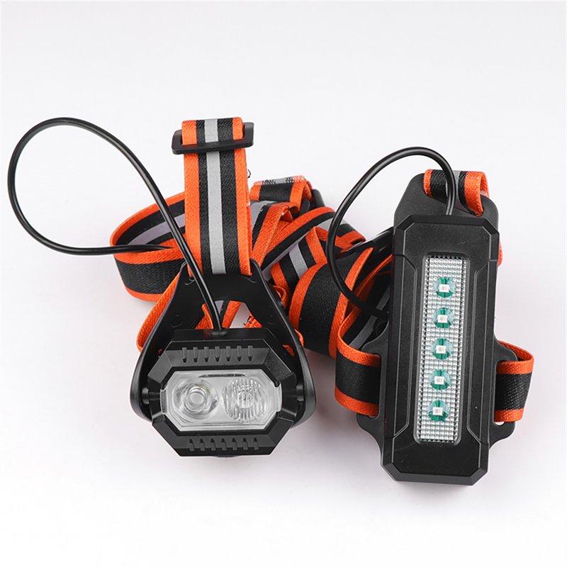 Headlamps |   Wholesale Usb Rechargeable Chest Light Wearable Waterproof 2t6 Led Light With Led Warning Lights On Back For Outdoor Running Cycling As shown Headlamps As shown