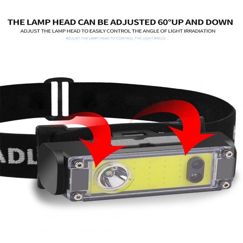 Headlamps |   Wholesale Xpe+cob Headlight With Indicator Light Type-c Rechargeable Lamp Sensor Lighting Headlamp T124 + 1 x 18650 battery Headlamps Headlamps