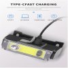 Headlamps |   Wholesale Xpe+cob Headlight With Indicator Light Type-c Rechargeable Lamp Sensor Lighting Headlamp T124 + 1 x 18650 battery Headlamps Headlamps