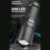 LED Flashlights |   Wholesale 30w Led Flashlight 5 Levels 1500-1800 Lumens Telescopic Zoom Super Bright Digital Display Torch Hand Lantern Black LED Flashlights Black