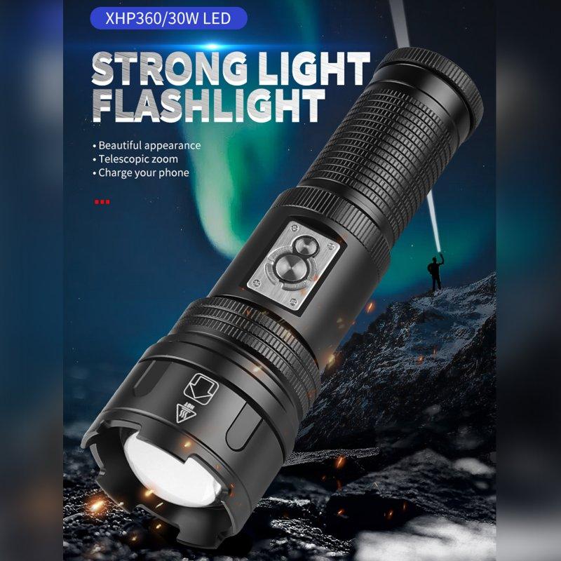 LED Flashlights |   Wholesale 30w Led Flashlight Xhp360 4 Level Multi-functional Strong Light Long-range Camping Light Torch 1057a Strong Light Large LED Flashlights 1057A strong light large