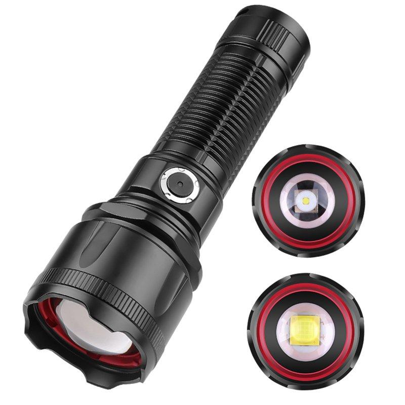 LED Flashlights |   Wholesale 30w Led Mini Flashlight Telescopic Zoom Super Bright Aluminum Alloy Outdoor Strong Light Cob Work Light Xhp160 white light LED Flashlights LED Flashlights