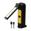 LED Flashlights |   Wholesale 360 Degree Folding USB Charging COB LED Highlight Working Flashlight for Emergency yellow LED Flashlights LED Flashlights