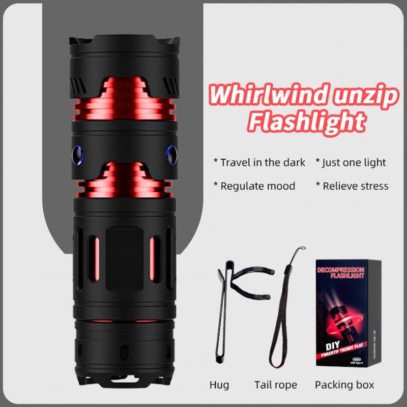 LED Flashlights |   Wholesale 3W LED Mini Flashlight Spinning Gyro 5200LM Super Bright Rechargeable Strong Light Aluminum Alloy Torch Camping Lantern black LED Flashlights Black