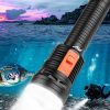 LED Flashlights |   Wholesale Diving Flashlight 2500-3000 Lumens Professional Underwater Flashlight IPX8 Waterproof Slide Switch For Diving Instructors Divers flashlight w strap w/t battery LED Flashlights Flashlight w strap w/t battery