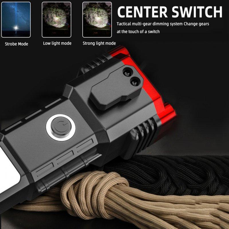 LED Flashlights |   Wholesale Flashlight Usb Rechargeable Torch Light With Hammer Knife Power Bank Cob Led Work Light For Outdoor Camping Emergency Red LED Flashlights LED Flashlights