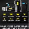 LED Flashlights |   Wholesale Four-head Outdoor Strong Light Flashlight With Large Capacity Battery P1000led Wick 500m Irradiation Waterproof Torch As shown LED Flashlights As shown