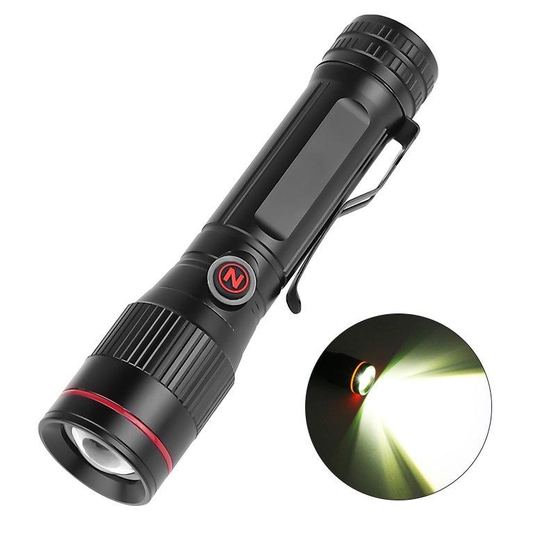 LED Flashlights |   Wholesale LED 3 Modes Adjustable USB Rechargeable Flashlight Lamp for Outdoor Camping black_Model 1945A LED Flashlights Black + Model 1945A