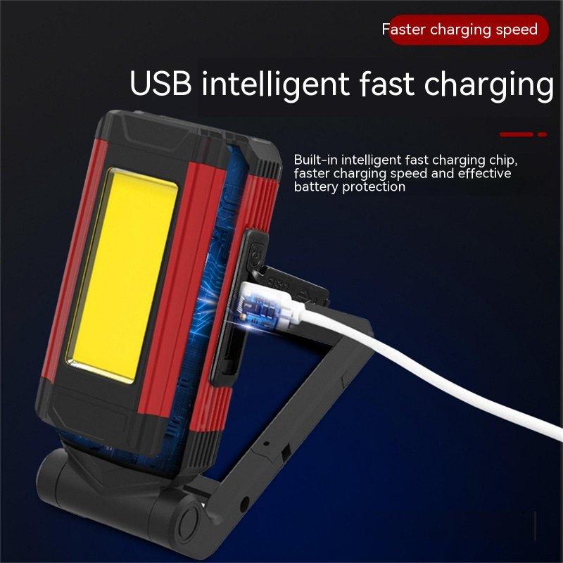 LED Flashlights |   Wholesale Led Auto Repair Working Light With Magnet Bracket Usb Rechargeable Multi-functional Cob Glare Flashlight red LED Flashlights LED Flashlights