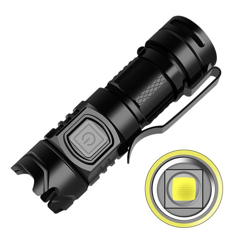 LED Flashlights |   Wholesale LED Flash Light High Lumens Usb Rechargeable High Brightness Torch for Outdoor black_Model 1924 LED Flashlights Black + Model 1924