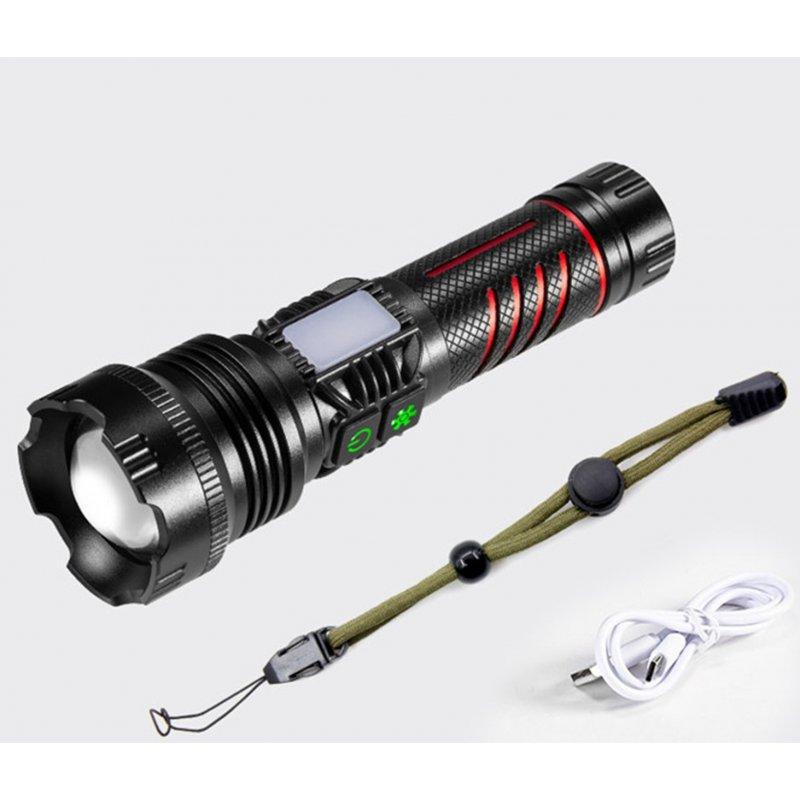 LED Flashlights |   Wholesale Led Flashlight Rechargeable Zoom Strong Light Aluminum Alloy Outdoor Lighting Torch With Side Lights XQS291COB flashlight LED Flashlights LED Flashlights