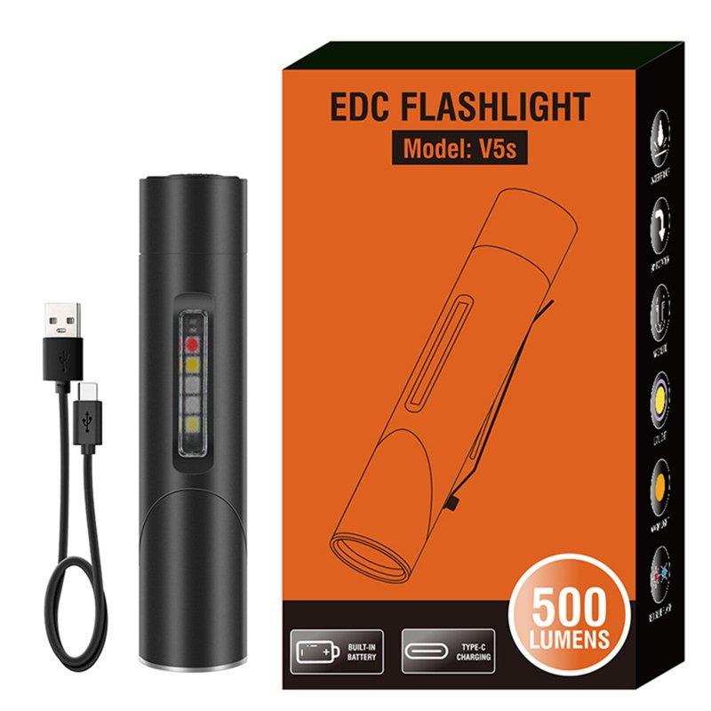 LED Flashlights |   Wholesale LED Flashlight Super Bright Pocket Flashlights Rechargeable 90 Degree Twist Torch Black LED Flashlights Black