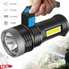 LED Flashlights |   Wholesale LED Outdoor Mini Flashlight With Handle 1000LM Super Bright USB Rechargeable Searchlight For Camping Emergencies Hiking black LED Flashlights Black