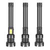 LED Flashlights |   Wholesale LED P90+COB Long Flashlight Waterproof Hard Oxidation I / O Flashlight black_Model 1690 LED Flashlights Black + Model 1690