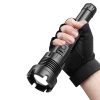 LED Flashlights |   Wholesale LED P90+COB Long Flashlight Waterproof Hard Oxidation I / O Flashlight black_Model 1690 LED Flashlights Black + Model 1690