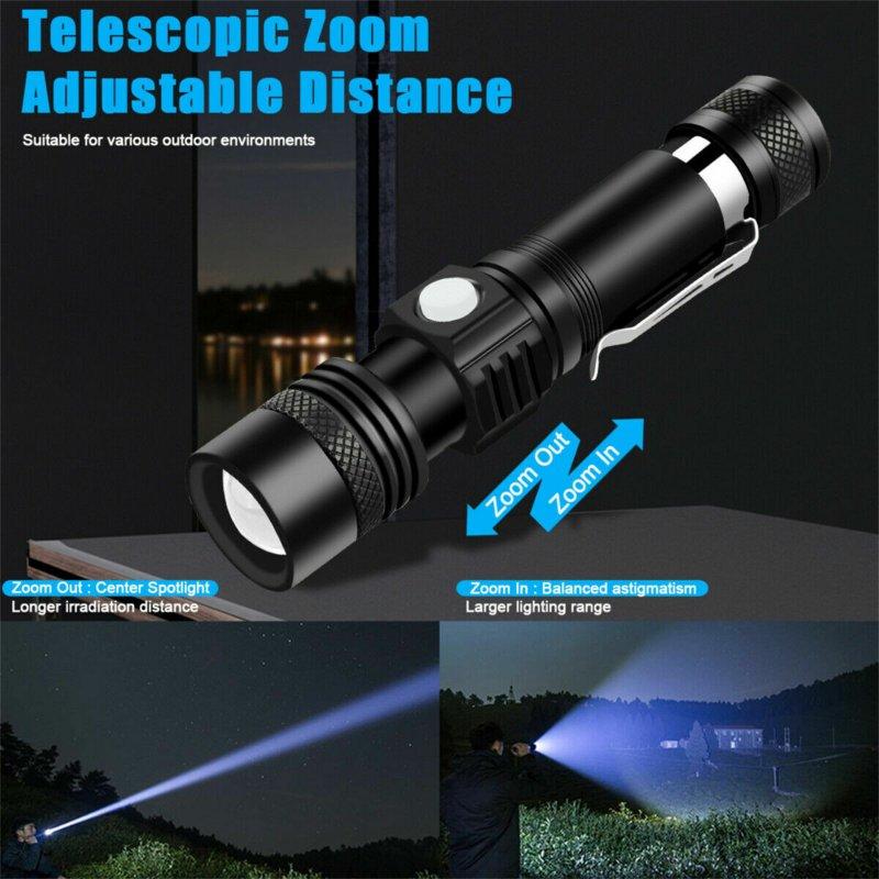 LED Flashlights |   Wholesale Led Tactical Flashlight 4 Modes Waterproof Zoomable Super Bright Usb Rechargeable Torch Hand Lantern as shown LED Flashlights As shown