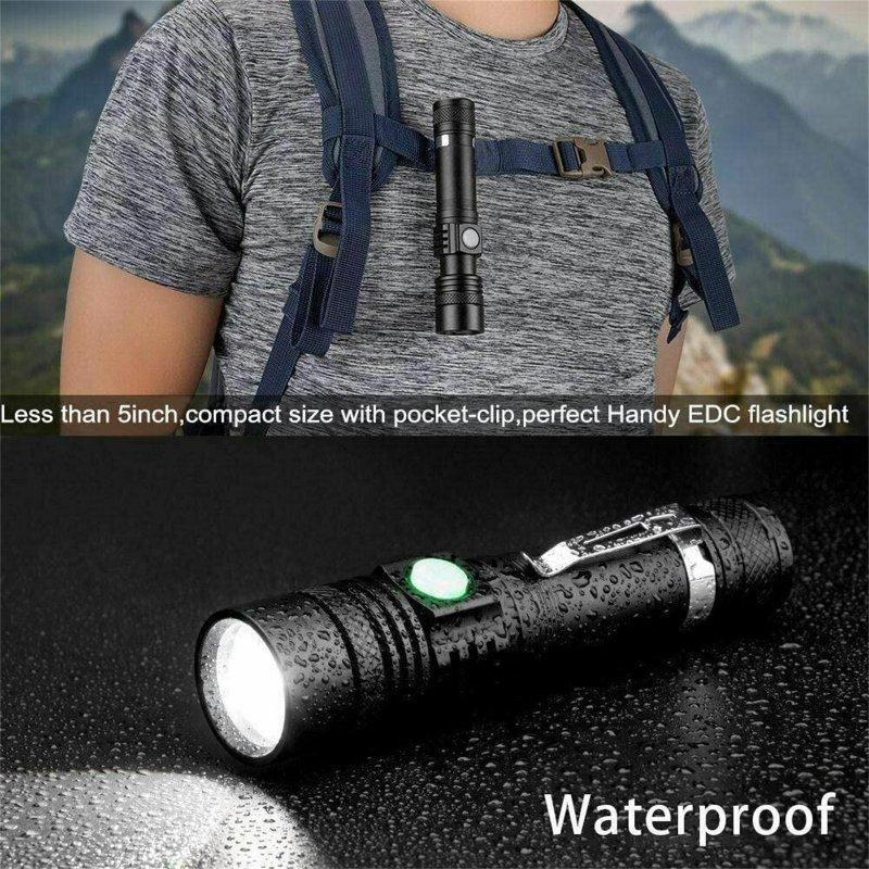 LED Flashlights |   Wholesale Led Tactical Flashlight 4 Modes Waterproof Zoomable Super Bright Usb Rechargeable Torch Hand Lantern as shown LED Flashlights As shown