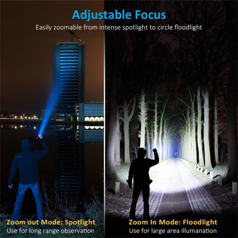 LED Flashlights |   Wholesale Led Tactical Flashlight 4 Modes Waterproof Zoomable Super Bright Usb Rechargeable Torch Hand Lantern as shown LED Flashlights As shown