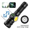 LED Flashlights |   Wholesale LED Torch, Digital Display USB Rechargeable Flashlight, 250000 Lumens Brightest Torch With COB Side Light Mode, 5 Lighting Modes Telescopic Zoom Flashlight No batteries included LED Flashlights LED Flashlights