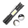 LED Flashlights |   Wholesale LED XHP50+COB Built in Battery Zoom FocusUSB Rechargeable Light black_Model 1505 LED Flashlights Black + Model 1505