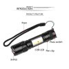 LED Flashlights |   Wholesale LED XHP50+COB Built in Battery Zoom FocusUSB Rechargeable Light black_Model 1505 LED Flashlights Black + Model 1505