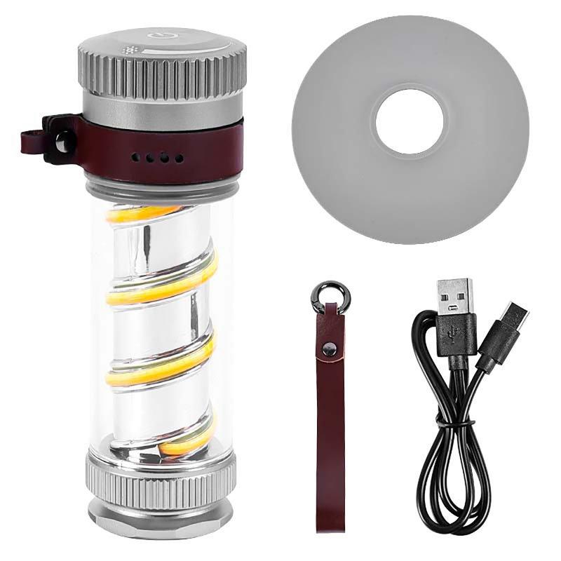 LED Flashlights |   Wholesale Multifunction Camping Lights USB Charging Tent Lamp LED Flashlight Hanging Lantern Emergency Lights Titanium Color LED Flashlights LED Flashlights