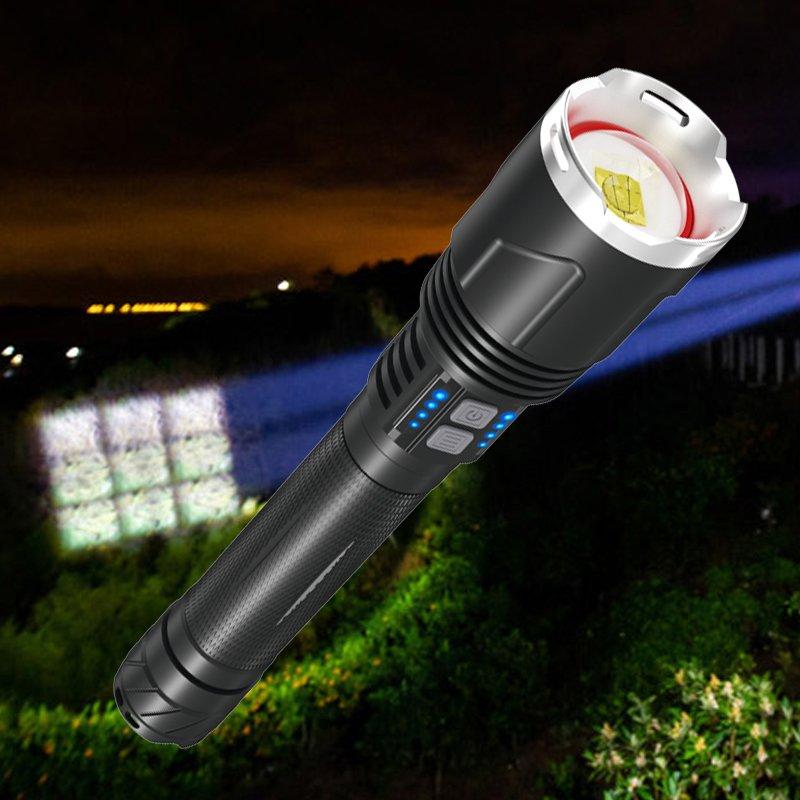 LED Flashlights |   Wholesale P99 LED Flashlight Zoom Torch with USB Charging Outdoor Camping Lamp black_Model: X914 LED Flashlights Black + Model: X914