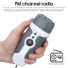 LED Flashlights |   Wholesale Portable Hand Crank Led Flashlight with Fm Radio Alarm Function Outdoor Emergency Lamp Grey LED Flashlights Grey