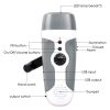 LED Flashlights |   Wholesale Portable Hand Crank Led Flashlight with Fm Radio Alarm Function Outdoor Emergency Lamp Grey LED Flashlights Grey