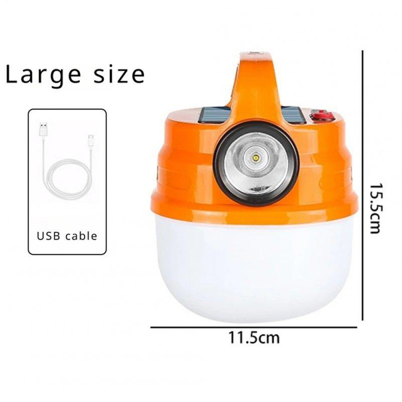 LED Flashlights |   Wholesale Portable Outdoor Camping Light, Rechargeable 1200mAh Battery Solar Powered And USB Charging, Outdoor Camping Hanging Tent Lamp With Adjustable Brightness orange color large large LED Flashlights LED Flashlights