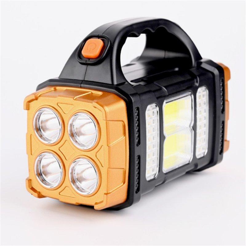 LED Flashlights |   Wholesale Portable Powerful Solar Led Flashlight Handheld Rechargeable Outdoor Lighting Torch Camping Searchlight yellow LED Flashlights LED Flashlights