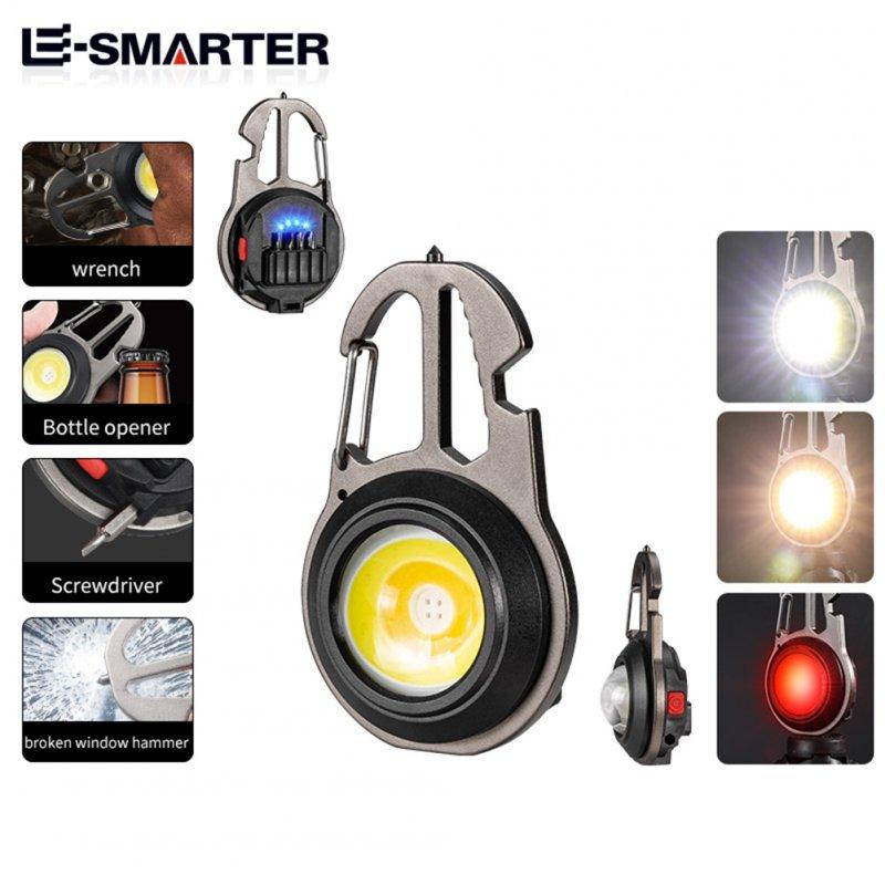 LED Flashlights |   Wholesale Powerful Cob Keychain Flashlight 500LM High Brightness Portable Lightweight Work Light Window Breaker Screwdriver black LED Flashlights Black