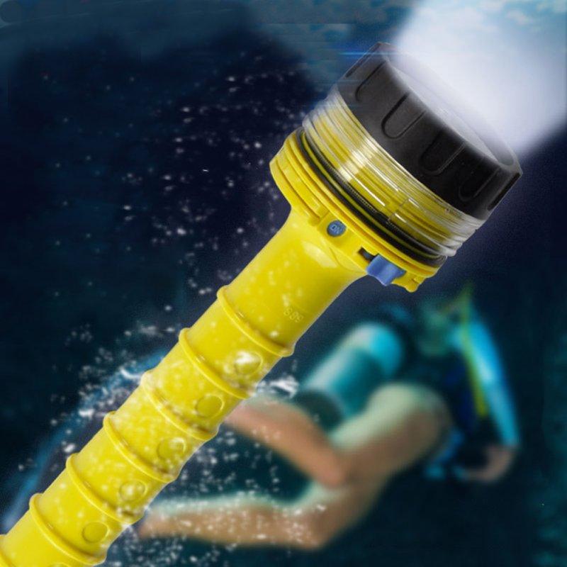 LED Flashlights |   Wholesale Professional Dive Flashlight Underwater Waterproof Non-slip Led Diving Lamp Light Torch yellow LED Flashlights LED Flashlights