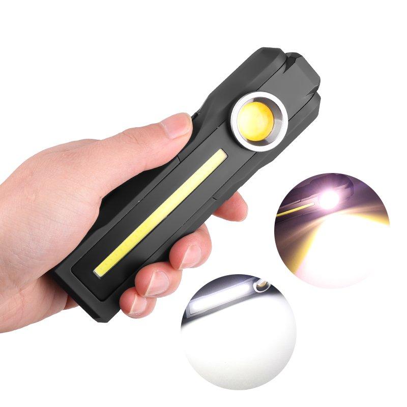 LED Flashlights |   Wholesale Rechargeable LED+COB Work Light Portable Magnetic Folding USB Charging Handheld Flashlight LED Flashlights LED Flashlights