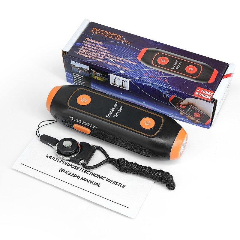 LED Flashlights |   Wholesale Referee Electronic Whistle with SOS Light Flashlight for Game Safety Whistle with Lanyard for Camping Hiking Orange LED Flashlights LED Flashlights