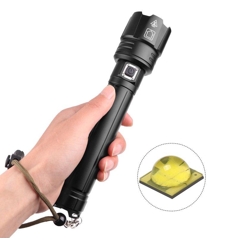 LED Flashlights |   Wholesale XHP 70 LED Flashlight USB Rechargeable 3 Modes Adjustable Camp Torch for Outdoor black_Model 1476B LED Flashlights Black + Model 1476B